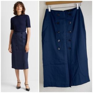 Club Monaco Button-Front Pencil Skirt navy size 4